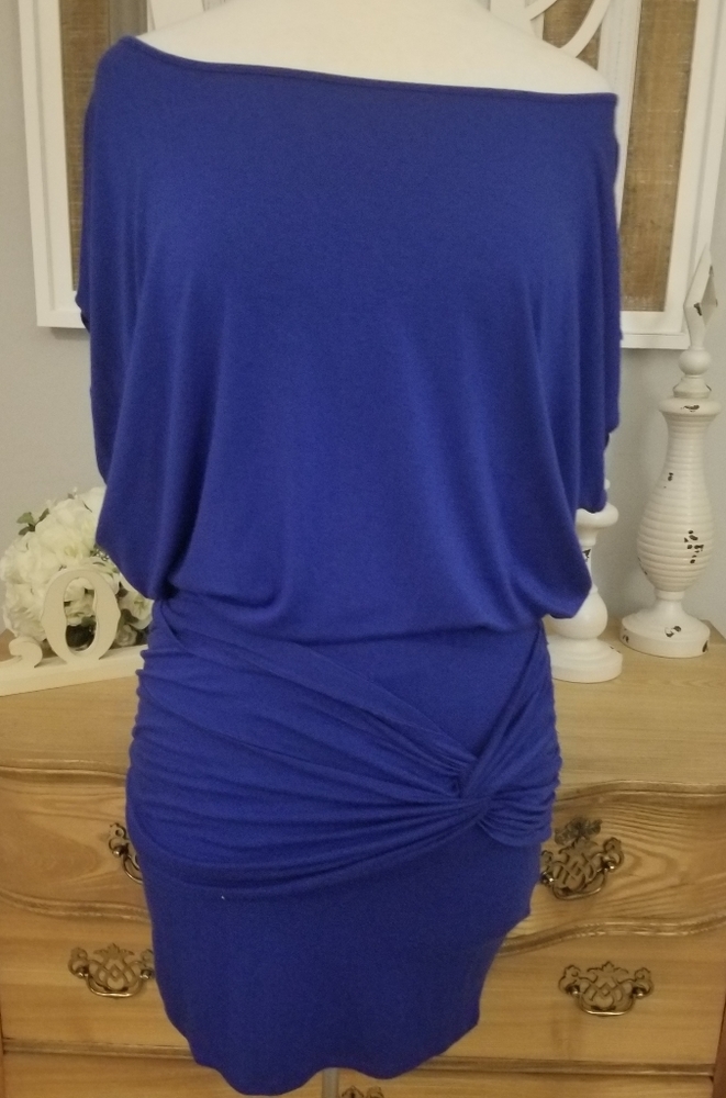 Bebe On/Off Shoulder Dress w/ Twisted Ruched Design